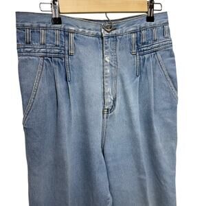 Vintage 80s PS Gitano High Rise Mom Jeans Pleated Yoke Tapered Leg SZ 14 Regular